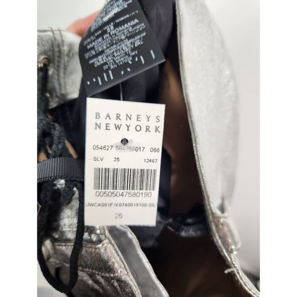 Ben Taverniti Unravel Project Women's Sz. 25 Lace Up Skinny Pants In Silver NWT - Picture 11 of 12